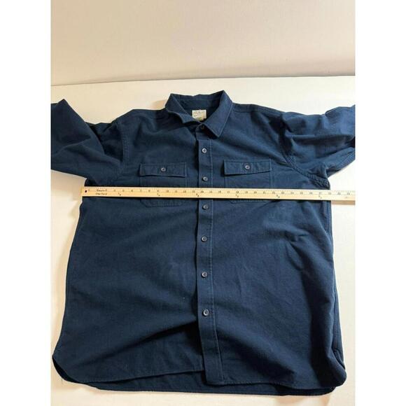 L.L. Bean Chamois Shirt Traditional Fit Navy Blue Flannel Pockets XXL - Picture 4 of 5